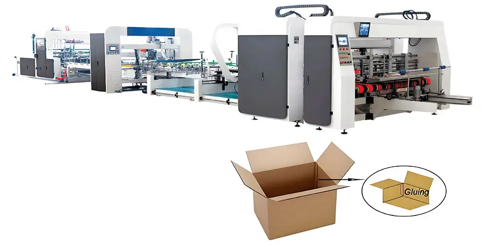 Automatic box folder gluer stitcher machine